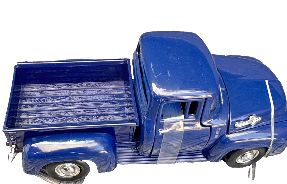 A38 1994 Road Champs Blue 1956 Ford F100 Pickup Truck 1/43 Scale Die Cast EUC